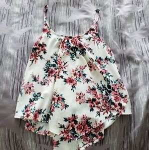 Floral top with open back